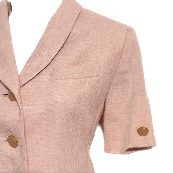 KASPER ASL Vintage pink polyester short sleeve skirt set Size 6 Petite - Picture 3 of 7